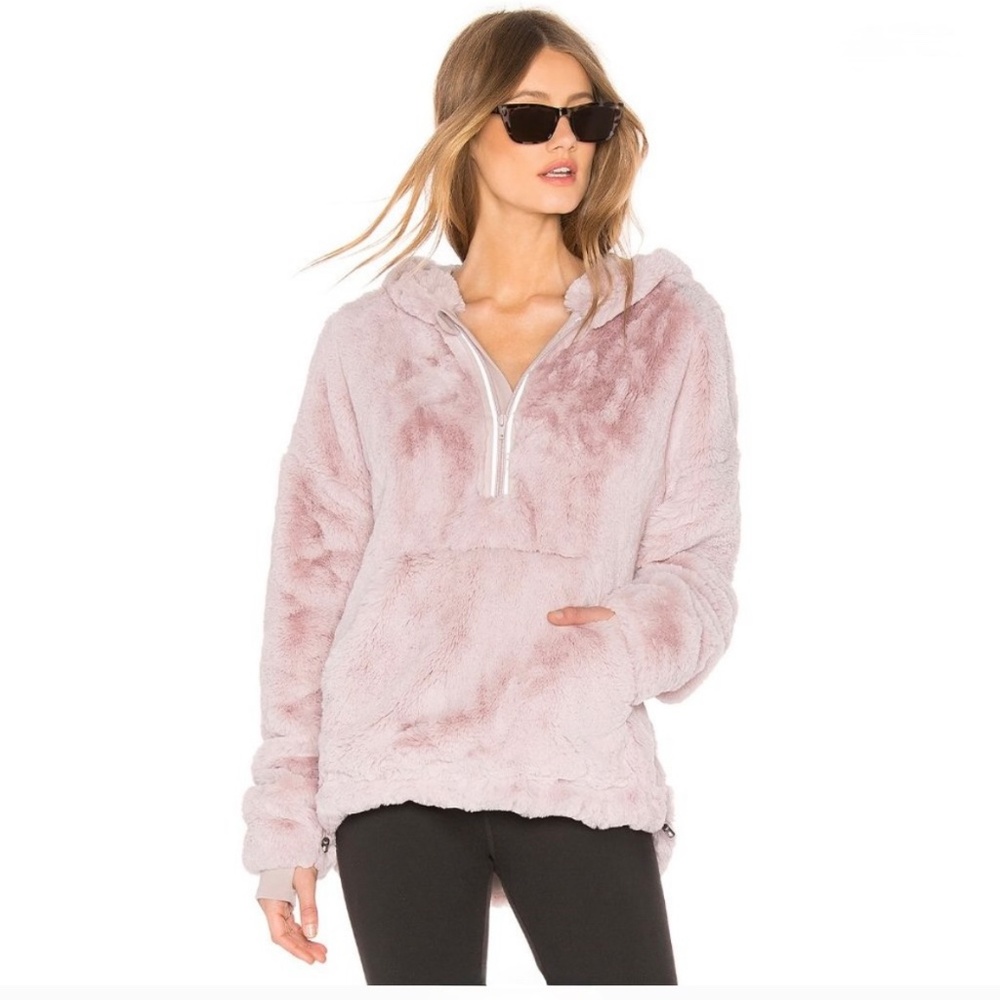Free People Movement Off the Record Faux Fur Hoodie/Jacket Pink Size Small
